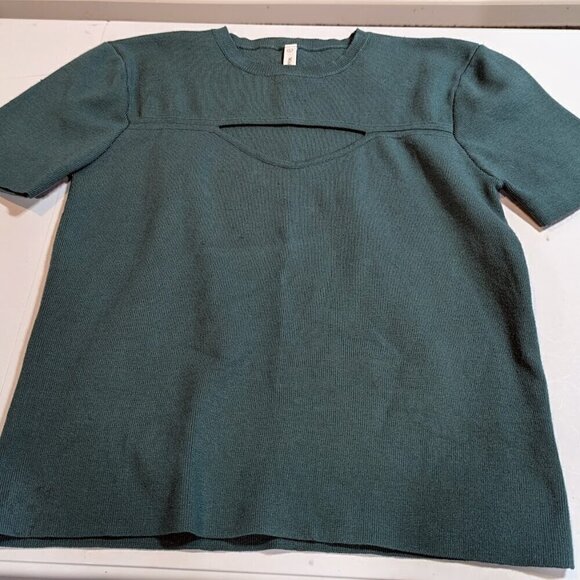 Wishlist Keyhole Sweater Short Sleeveless Top Turquois Size Large - Picture 4 of 7